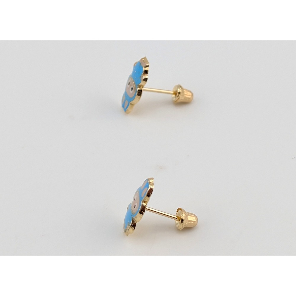 Women's 14k Solid Gold Labubu Earrings Pop Mart Purple Whimsical Elf ** - Picture 8 of 12